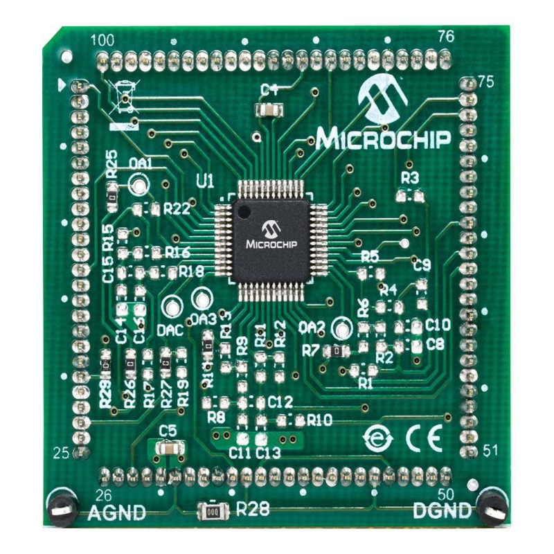 Microchip (MA330050-1) Evaluation Board, dsPIC33CK64MP105 MCU Plug-In