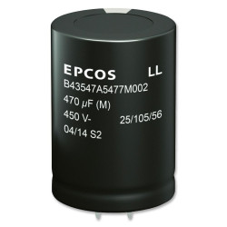 EPCOS (B43547A9187M000) Electrolytic Capacitor, Snap-in, 180 uF, 400 V,