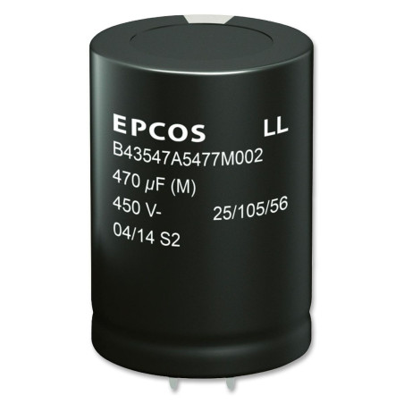 EPCOS (B43547A9187M000) Electrolytic Capacitor, Snap-in, 180 uF, 400 V,
