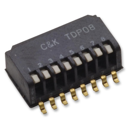 C&K Components (TDP08H0SBD1) DIP / SIP Switch, SPST, 24 V, 100 mA