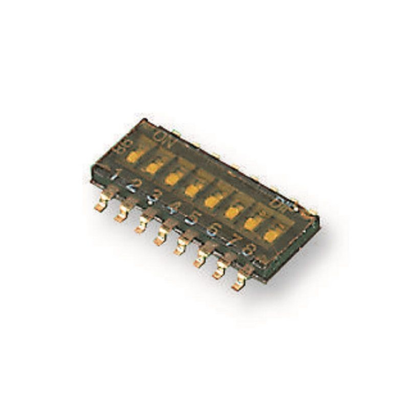 Multicomp Pro (MCDHN-08F-T-V) DIP / SIP Switch, SPST, 24 VDC, 25 mA