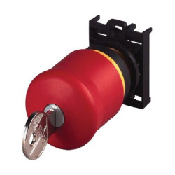Eaton (M22-PVS/K01) Emergency Stop Switch, SPST-NC, Push-Key Release, Screw