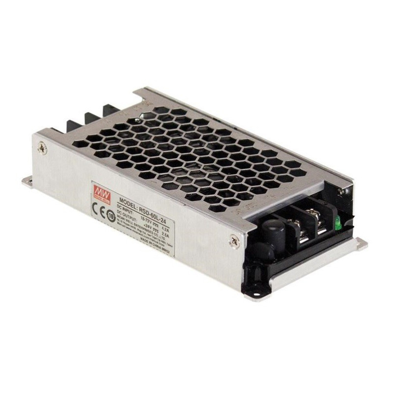 Mean Well, DC/DC Converter, Railway, 1 Output, 60 W, RSD-60H-12
