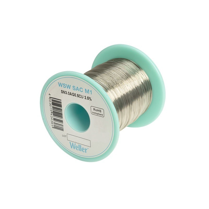 Weller, 0.3mm, Solder Wire, 96.5/3/0.5, 221°C, 500g, T0051386599