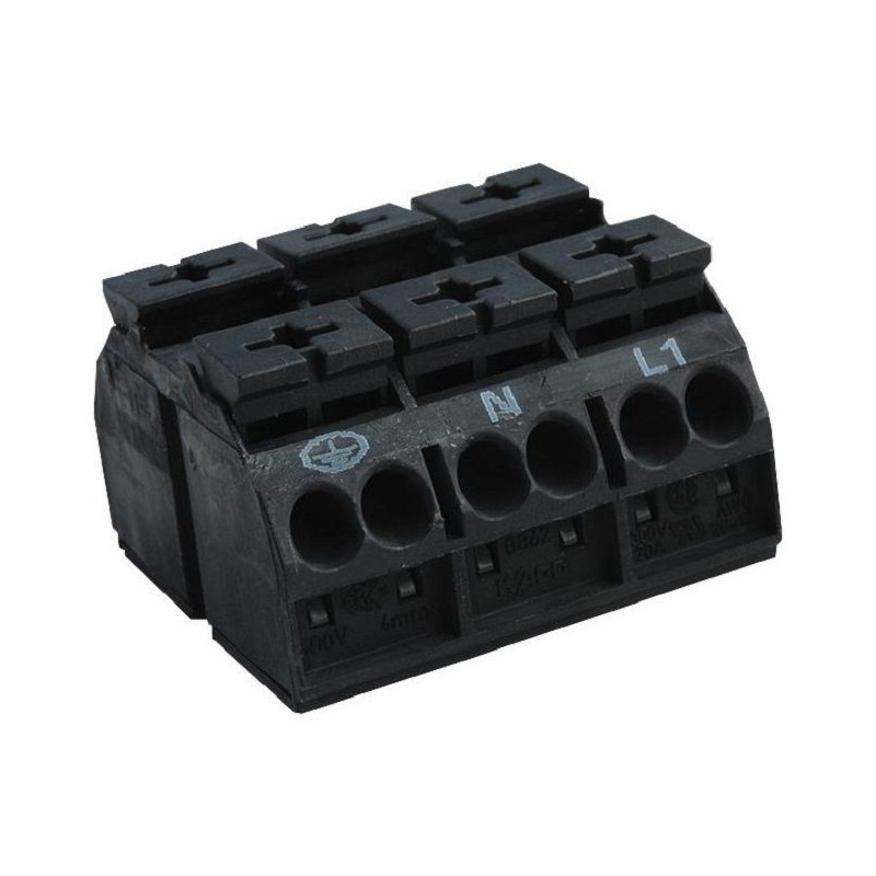 Hylec (HY508/6 F/F) Panel Mount Barrier Terminal Block, 6 Row