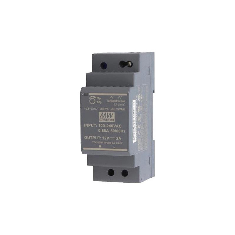Mean Well (HDR-30-15) AC/DC DIN Rail Power Supply (PSU) ITE 1Output 30 W