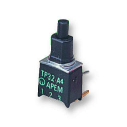 Apem (TP33W0080) Pushbutton Switch  TP  SPST-NO  Off-(On)  Plunger  Black