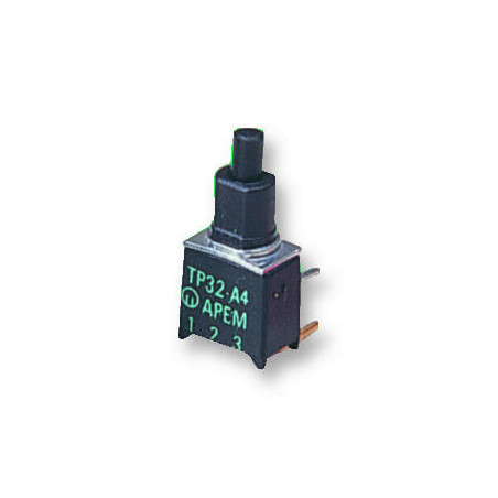 Apem (TP33W0080) Pushbutton Switch  TP  SPST-NO  Off-(On)  Plunger  Black