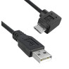 USB Cable  3.05m  USB to 90 degree Micro USB   Black  3021080-10  Qualtek