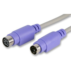PRO SIGNAL (PL11124) Computer Cable, Mini-DIN Plug, 6 Way (PS/2), Mini-DIN Socket, 6 Way (PS/2), 9.8 ft, 3 m, Grey 3402409