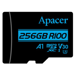Apacer 256GB Class 10 MicroSD with Adapter  Retail Box   Limited Lifetime Warranty AP256GMCSX10U7-R