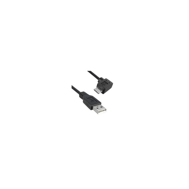 USB Cable  1.83m  USB to 90 degree Micro USB   Black  3021079-06  Qualtek