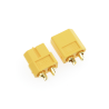 Durable XT60 bullet connector kit with gold-plated contacts, designed for high-current, low-resistance power connections in RC