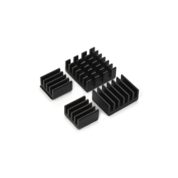 High-quality aluminium heatsink kit for Raspberry Pi 4B, designed to improve heat dissipation and prevent chip overheating.