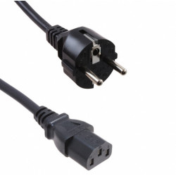 The GW-151619 is a 1m 3-core H05VV-F black Mains Power Cord with CEE 7/7 plug to IEC 60320 C13 connection. This power cord has P