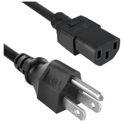 The GW-151609 is a 2m 3-core black SJT Mains Power Cord with USA mains plug NEMA-5-15P to IEC 60320 C13 connection. This power c