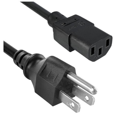 The GW-151609 is a 2m 3-core black SJT Mains Power Cord with USA mains plug NEMA-5-15P to IEC 60320 C13 connection. This power c